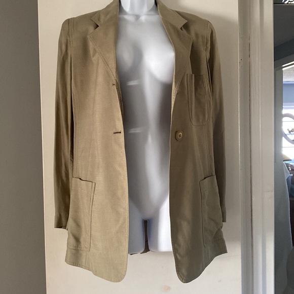 VINTAGE DONNA KARAN 100% SILK TUXEDO  TAIL STYLE BLAZER W/2 FRONT BUTTONS SZ 6 - Picture 5 of 14